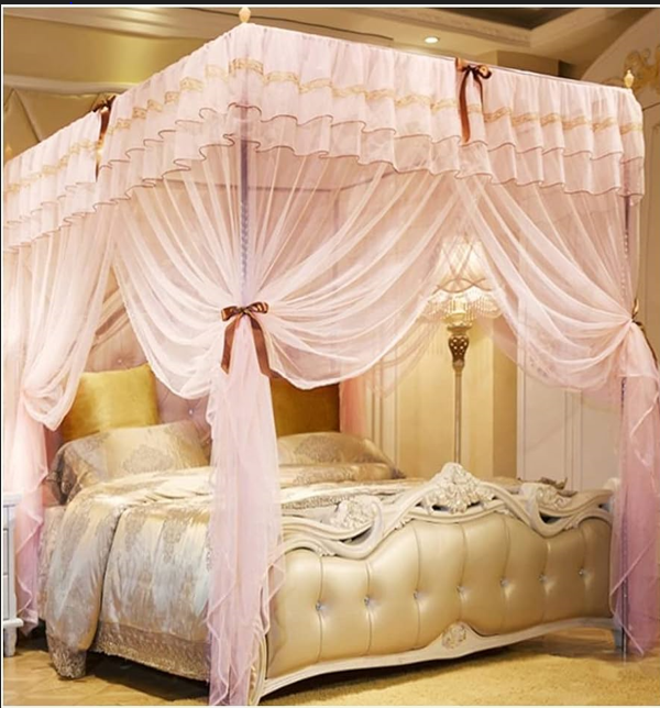 4 stands mosquito net grey,pink,white and purple - Image 2