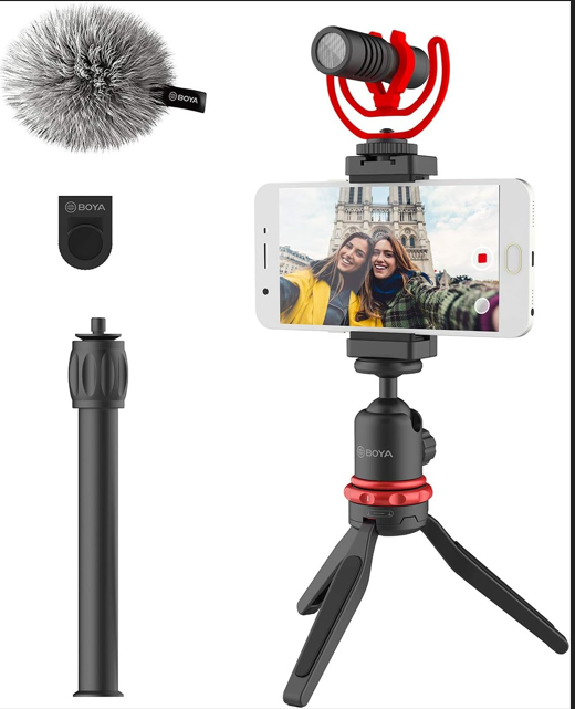 LED Light and by-MM1+ Video Microphone