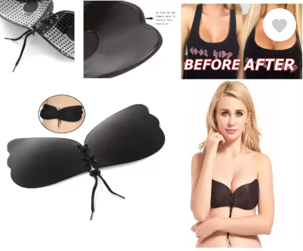 Women Stick-on Lightly Padded Bra  (Black)