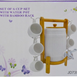 Smart View Elite 2PK Water Pot with Cups and a Bamboo Base