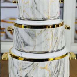 Luxury Marble-Style Insulated Food Warmer Set