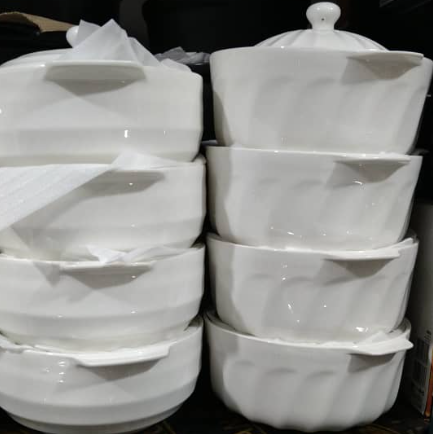 White Ceramic Serving Bowl Set