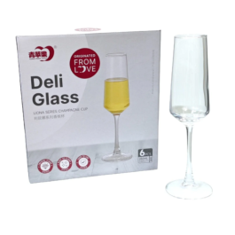 DELI 250ml Champagne Glass Set – 6-Piece Elegance