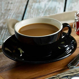 Royal Black Cappuccino Cup and Saucer Set – 12 Pcs