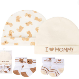 Baby Cotton Cap & Socks Set