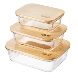 Glass food storage container