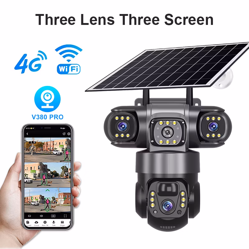 3 lens solar security cameras - Image 2