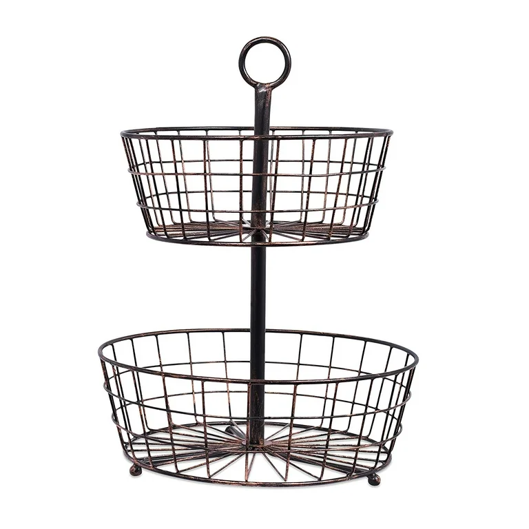 2 TIER WIRE HANGING BASKECT FRUIT
