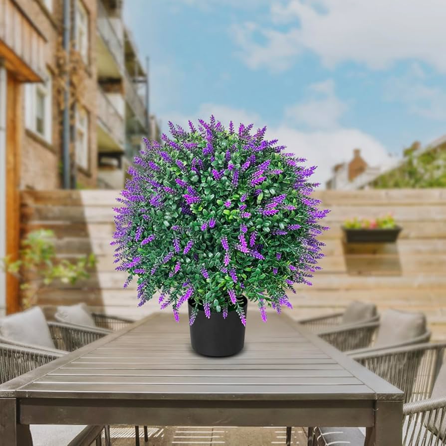 Artificial Lavender Ball Tree Set - Image 2