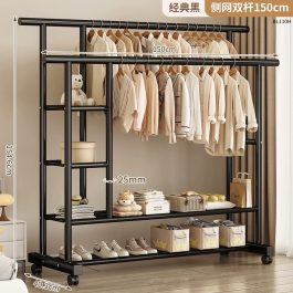 Parallel bars double deck clothes rack